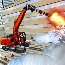 雪地挖掘机救援行动游戏